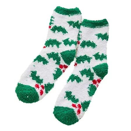 Aoochasliy Christmas Socks Winter Socks Warm Coral Plush Middle Tube Christmas Gifts Socks 1 Pair | Walmart (US)