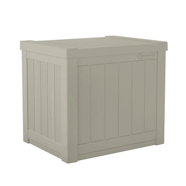 Suncast 22 Gallon Small Outdoor Resin Deck Storage Box for Patio, Light Taupe - Walmart.com | Walmart (US)