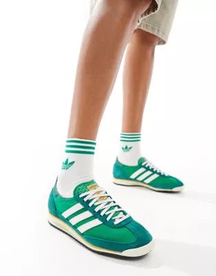 adidas Originals SL 72 OG sneakers in green and lilac | ASOS (Global)