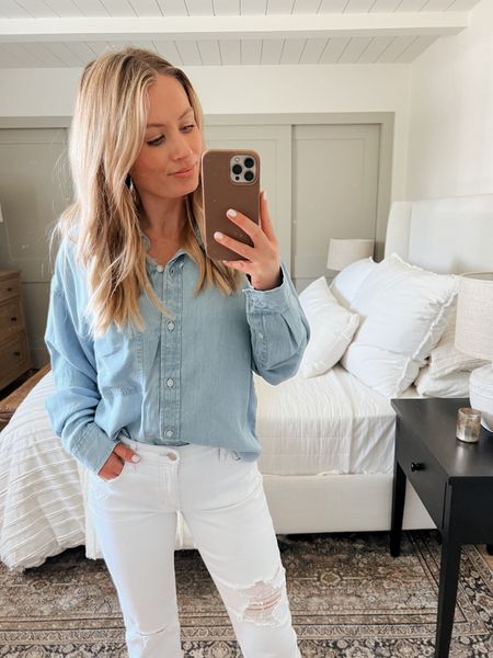 This chambray shirt is so cute for spring and summer! So many ways to wear this one. Currently 20% OFF with code SAVE20

Shirt: size small
Jeans are old!

#LTKSeasonal #LTKsalealert