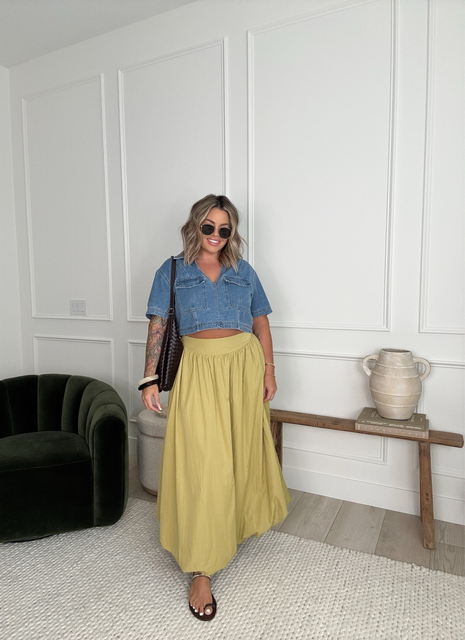 Skirt L
Top xl
Sandals are old no link