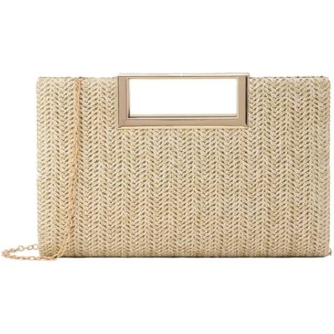 Straw Clutch Top Handbags Raffia Bag Purse Woven Tote CrossBag for Women Beach Summer Travel 2024 | Amazon (US)