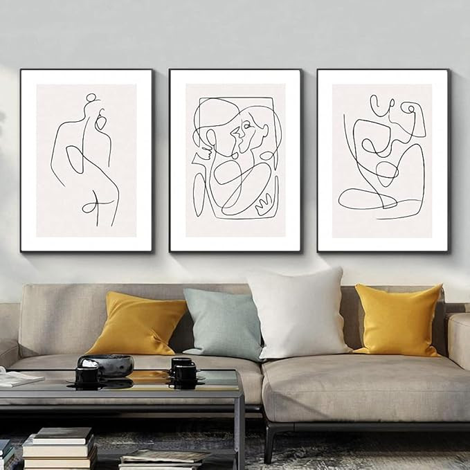 Minimalist Line Wall Art Decor Set of 3 Minimalist Wall Art Female Poster Line Drawing Wall Art W... | Amazon (US)