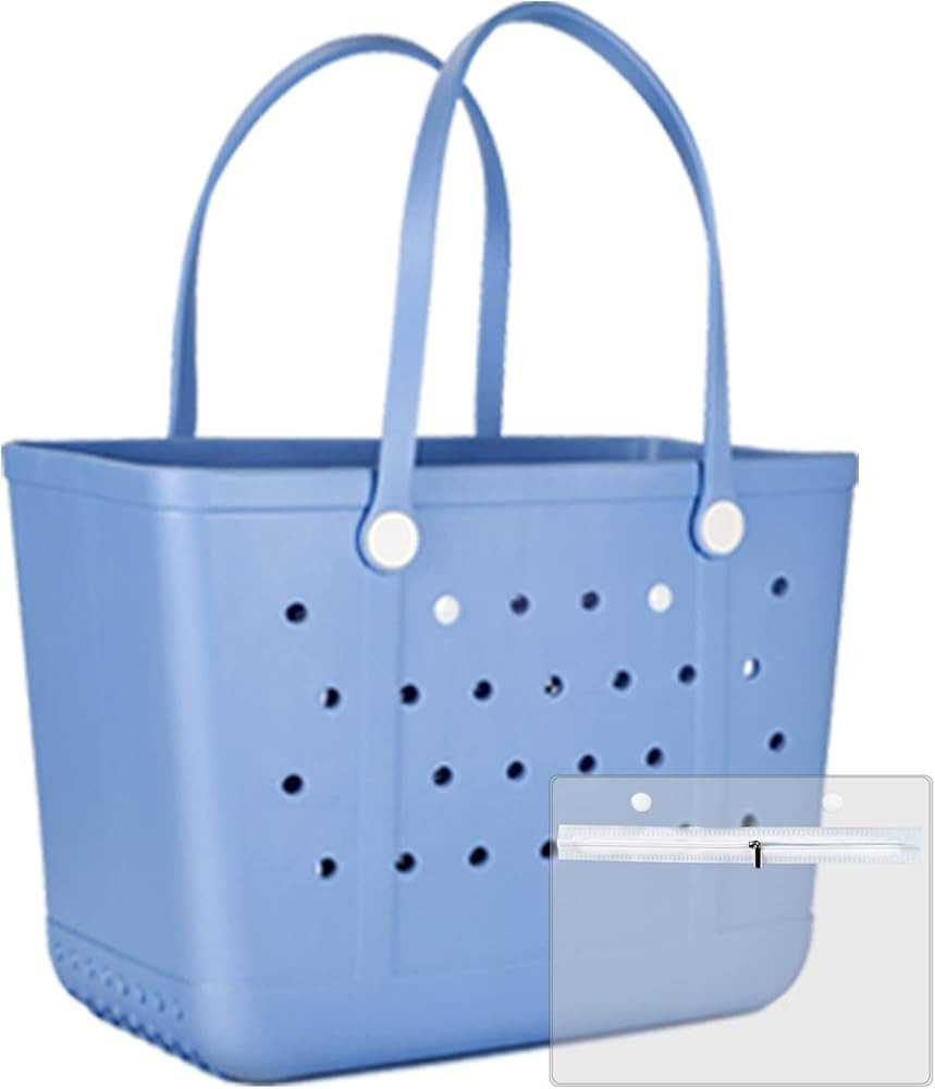Beach Tote Bag for Women, Rubber Beach Bag Waterproof Sandproof, Extra Large EVA Tote Bag Boat Ba... | Amazon (US)