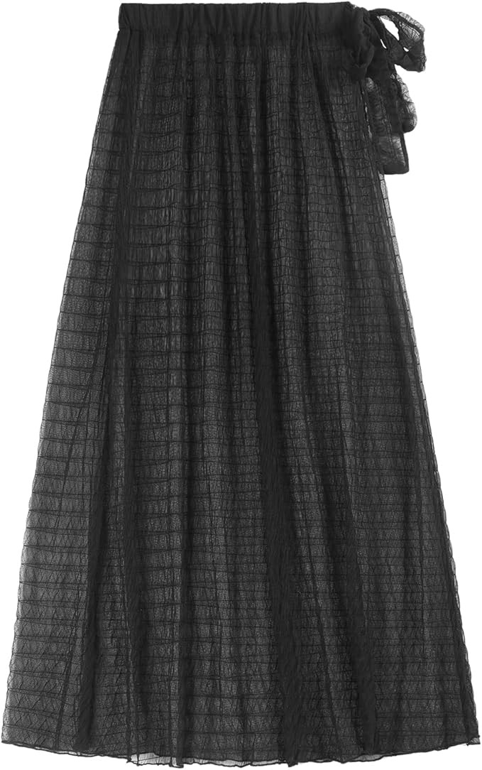 ZAFUL Women's Swimsuit Cover Up Crochet Sheer Short Beach Skirt with Tassels | Amazon (US)