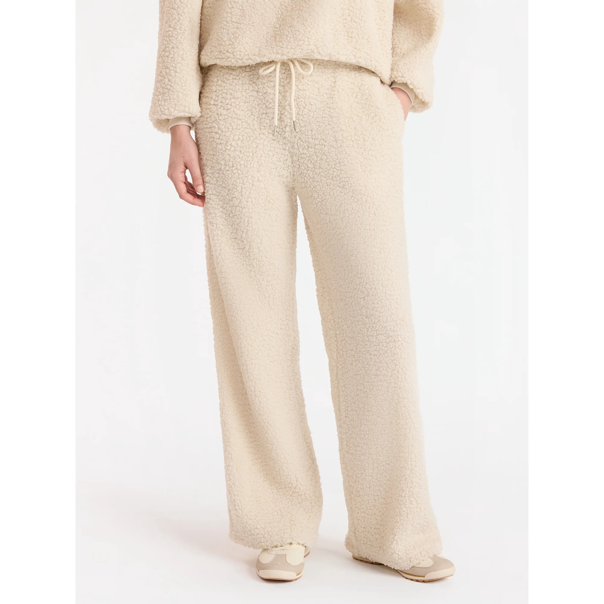 No Boundaries Wide Leg Plush Pants, 30.5'' Inseam, Women's | Walmart (US)