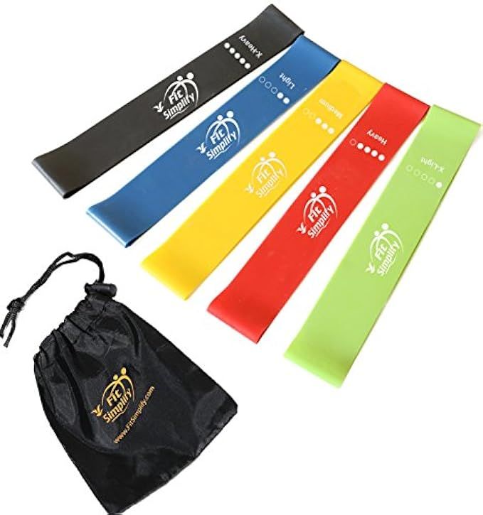 Fit Simplify Resistance Loop Exercise Bands with Instruction Guide Carry Bag, EBook and Online Worko | Amazon (US)
