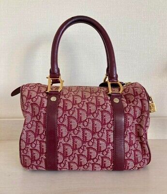 Christian Dior Trotter Boston Bag Hand bag D metal fittings Pink from Japan | eBay US