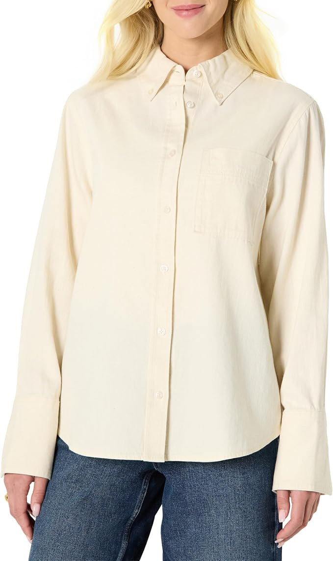 Amazon Essentials (Demi's Pick) Women's Oversized-Fit Denim Button-Down Shirt | Amazon (US)