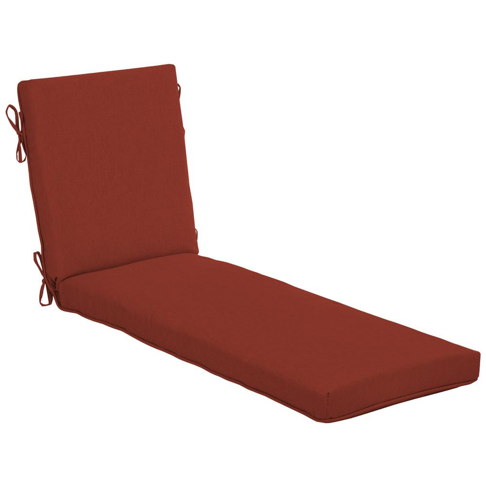Hampton Bay 21 in. x 24 in. Chili Outdoor Chaise Lounge Cushion | The Home Depot