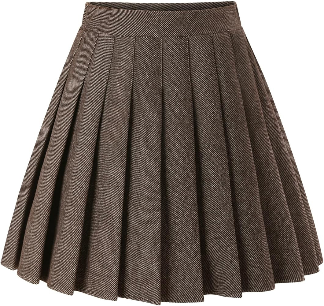 Pleated Skirts for Women High Waist Mini Tennis Skater Skirt Thick Casual Skirt Fall Winter | Amazon (US)