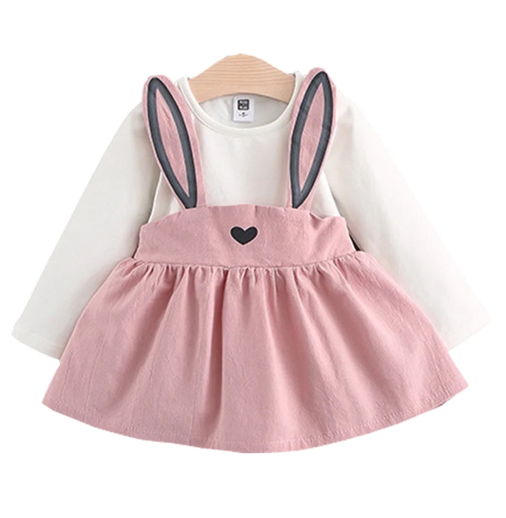 MINKIDFASHION Baby Girls Rabbit Style Long Sleeve Female Princess Dress 2T | Walmart (US)