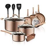 NutriChef PTFE/PFOA/PFOS 14-Piece Nonstick Cookware Set, w/Saucepan, Frying, Cooking Pots, Dutch Ove | Amazon (US)