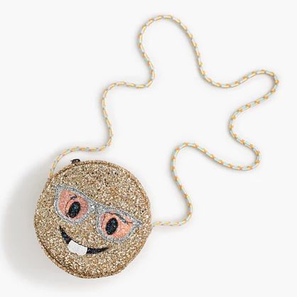 Girls' glitter nerd emoji bag | J.Crew US