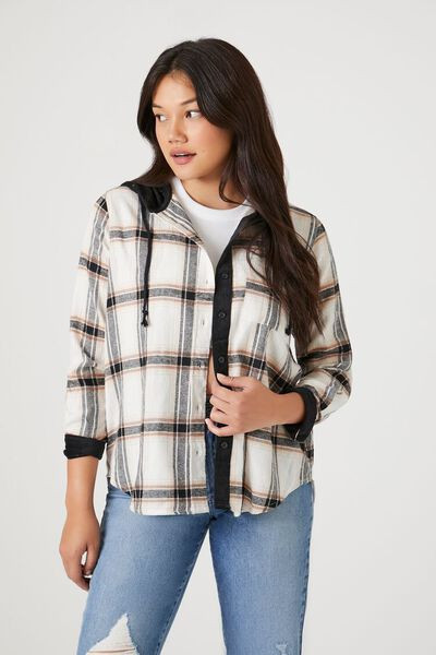 Hooded Flannel Shirt | Forever 21