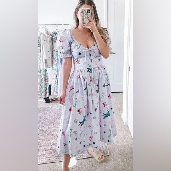 Hill House The Ophelia Midi Dress in Sea Creatures | Poshmark