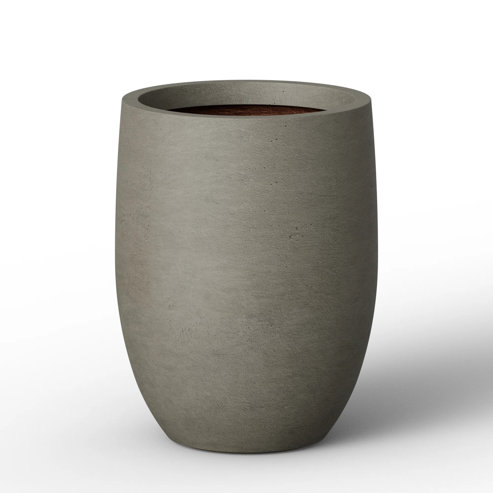 9" W x 12" H Stone Gray Handcrafted Concrete Tall Round Planter Medium Outdoor Flower Plant Pot w... | Wayfair North America