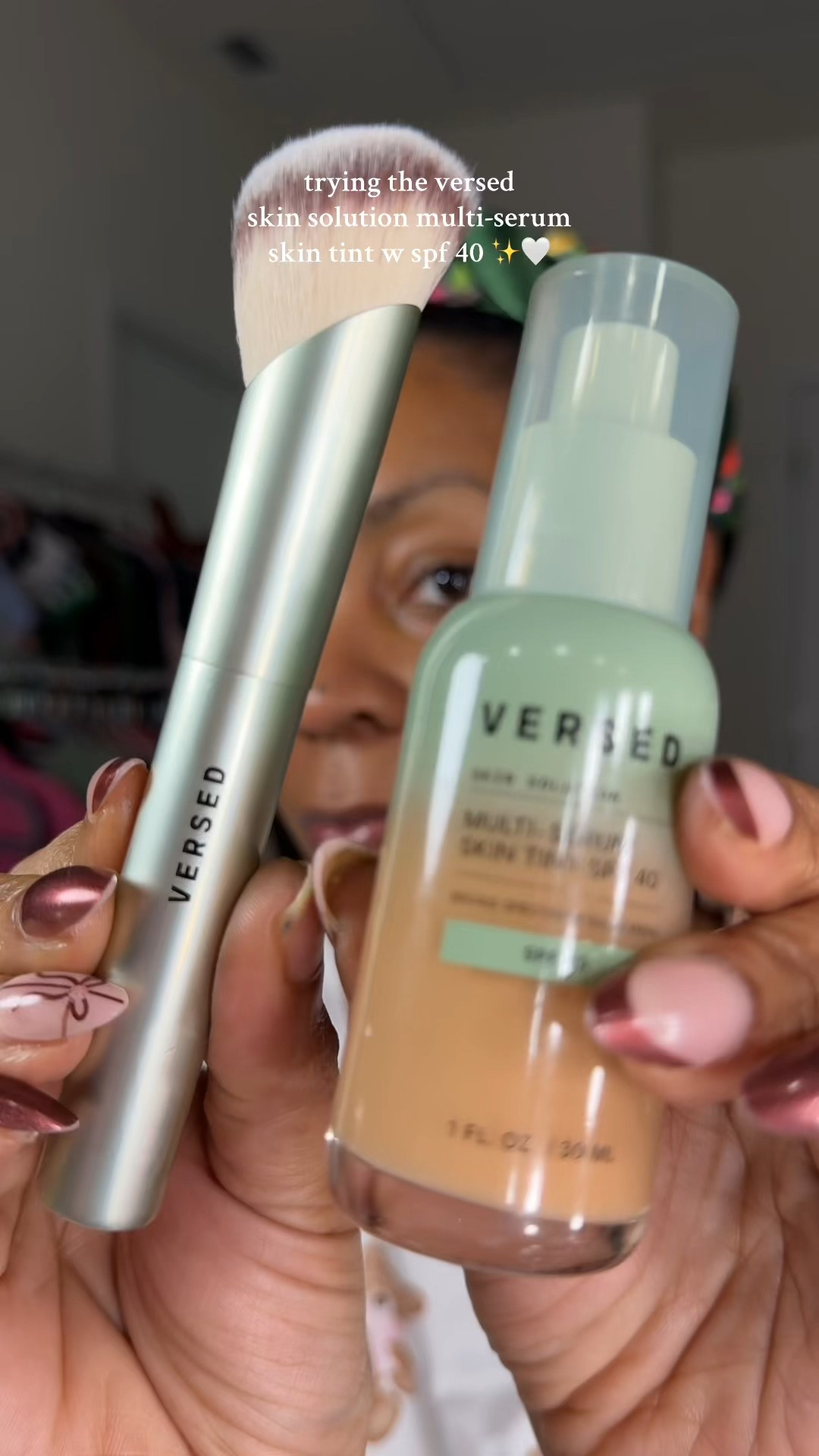 trying the Versed skin solution multi serum skin tint with spf 40 and the multi tasking brush 

#LTKBeauty