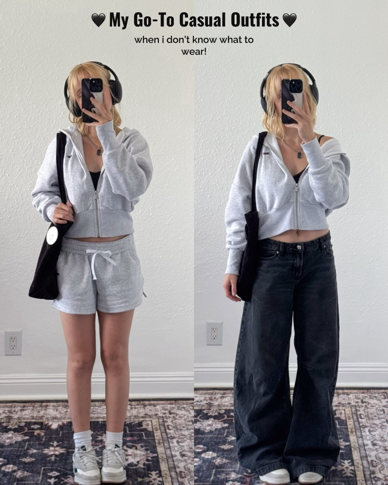 two of my go-to casual outfits when i don’t know what to wear or i don’t have a lot of time to get ready!

my sweat set is from elite eleven. i couldn’t link it here but i linked a similar one from oner active. 

my shoes are sold out from reebok. i linked similar options!

#LTKootd