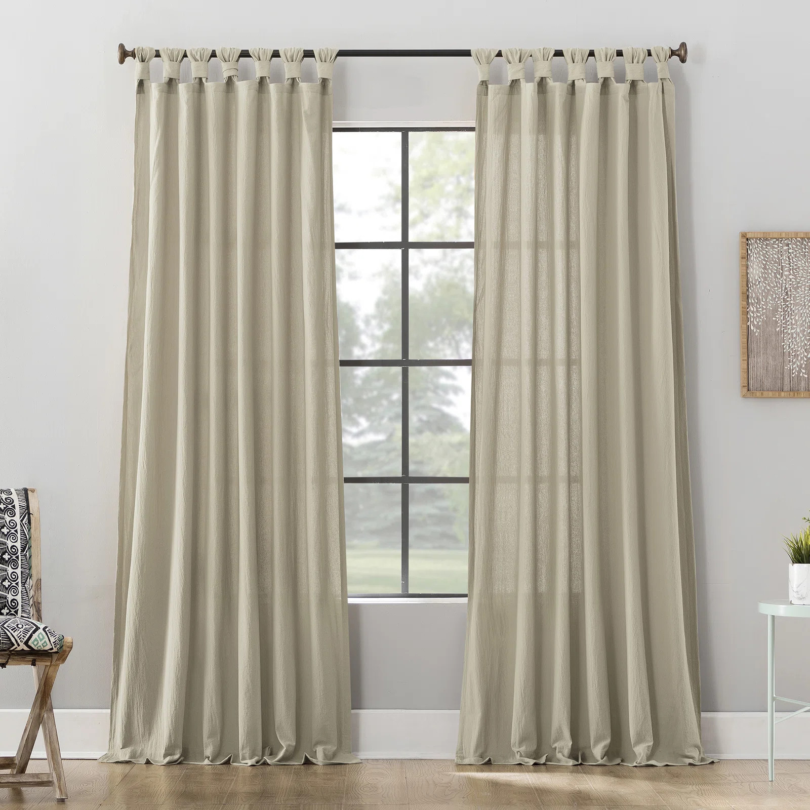Archaeo Sarro Washed Cotton Semi-Sheer Tab Top Curtain Panel | Wayfair North America