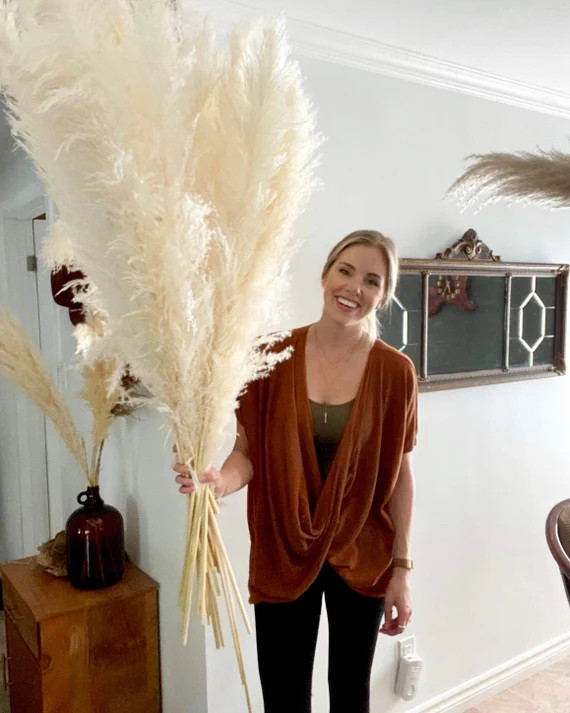 Large White Fluffy Pampas Grass | Etsy (US)