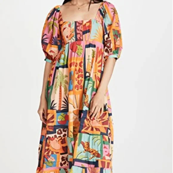 FARM Rio Tropical Collage Midi Dress | Poshmark
