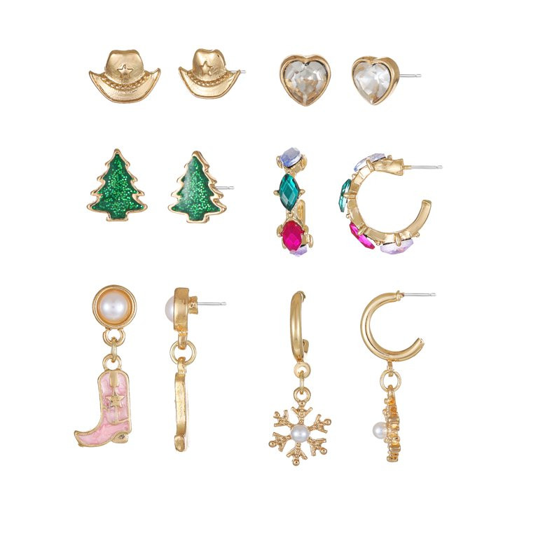Packed Party Country Christmas Earrings, 6 Pairs | Walmart (US)