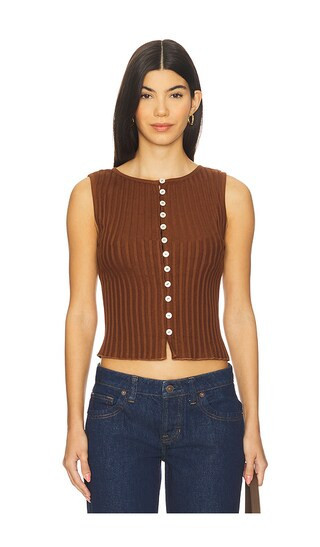 Free People Tilly Vest in Brown. - size L | Revolve Clothing (Global)