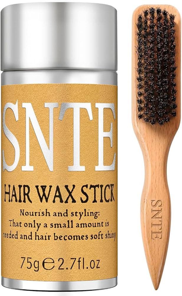 Cepillo de pelo Slick Back, juego de varillas de cera para el cabello, cepillo de cerdas de jabal... | Amazon (US)