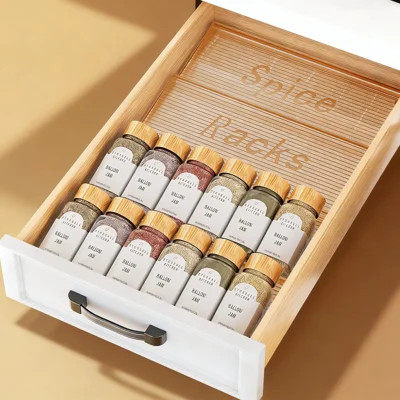 Expandable Drawer Spice Organizer With Slanted Tier Design, 2-Pack Acrylic Kitchen Spice Rack For Storage, Fits Drawers From 11 To 22 Inches Wide, Jar | Wayfair North America