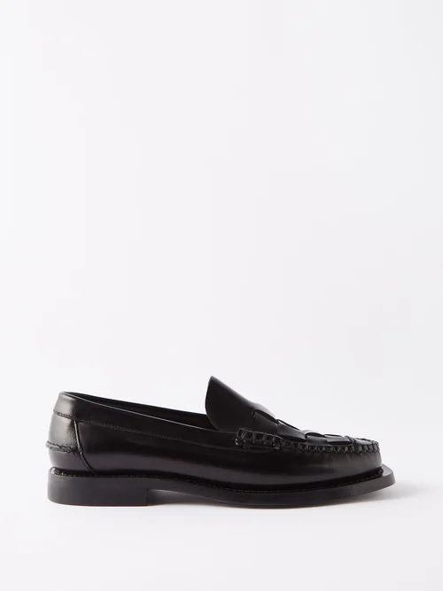 Hereu - Nombela Woven Leather Loafers - Womens - Black | Matches (US)