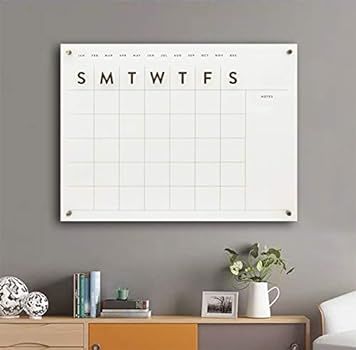 Amazon.com: Parisloft Reusable Acrylic Wall Calendar, Clear Acrylic Monthly Wall Mounted Calendar... | Amazon (US)