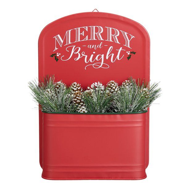 Holiday Time Merry and Bright Hanging Christmas Decoration, 10" x 14.5" - Walmart.com | Walmart (US)