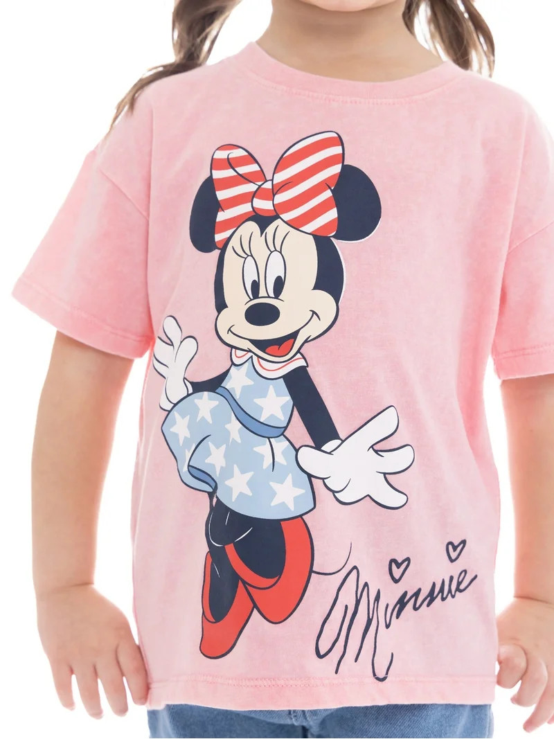 Minnie Mouse Toddler Girls Americana Graphic Tee, Sizes 12M-5T - Walmart.com | Walmart (US)