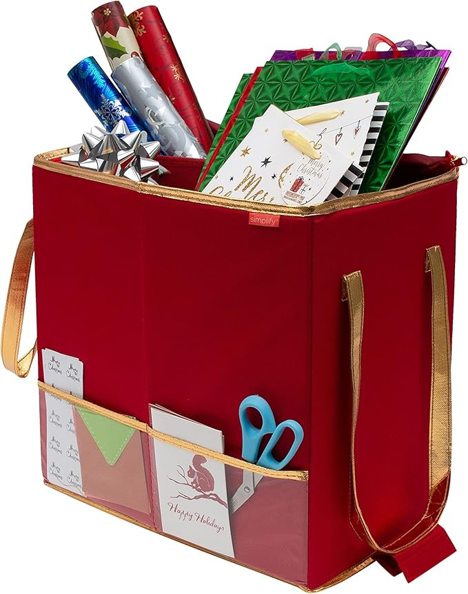 Simplify Gift Bag Organizer | Dimensions: 10.5"x 16"x 16" | Stores Gift Bags | Ribbon | Tissue Pa... | Amazon (US)