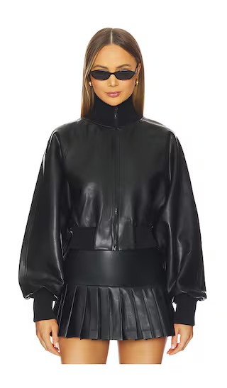 Oversized Turtleneck Bomber Jacket To Waist in Black | Revolve Clothing (Global)