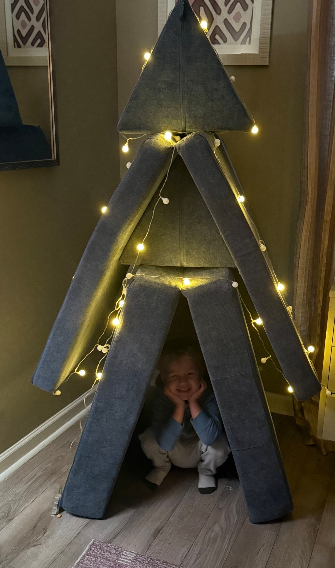 The gift that keeps on giving AND a dupe that I will recommend over and over again. 

I am obsessed with our nugget couch dupe from Sam’s Club! I will admit I got tired of it being turned into a slide off of the bed so the viral Christmas tree hack was a must try!! No more slide on my bed and little man has a new hiding spot! 💯🙌

#LTKGiftGuide #LTKmomlife #LTKHoliday