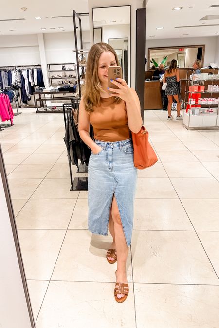 Denim skirts for fall are everywhere! Wearing a 26P in this one from Abercrombie. Wearing a S in the bodysuit from Nordstrom— one of my fav ever and only $35!

#LTKstyletip #LTKSeasonal #LTKunder50