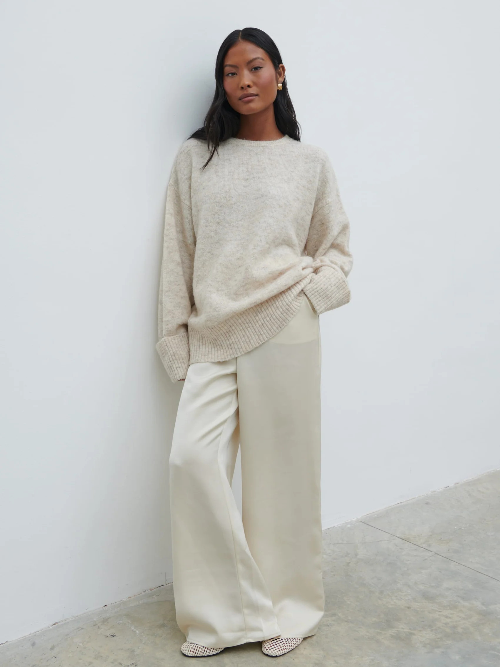 Nina Knit Jumper - Beige Marl | Pretty Lavish (UK)
