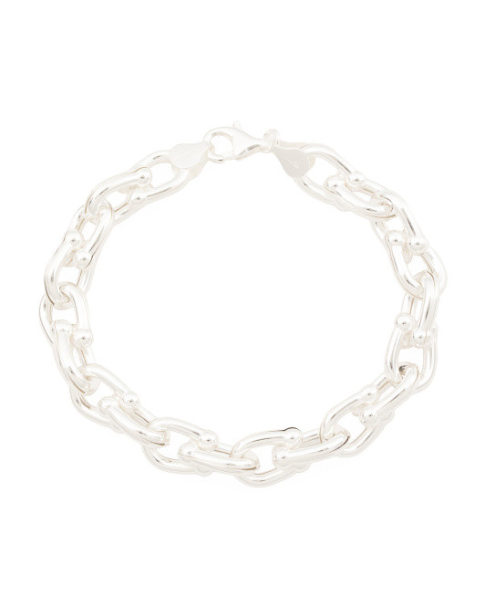 Made In Italy Sterling Silver U-link Bracelet | TJ Maxx