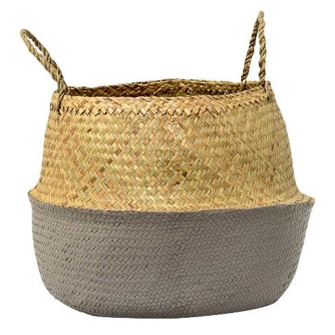 Seagrass Basket with Handles - Natural/Gray (19") - 3R Studios | Target