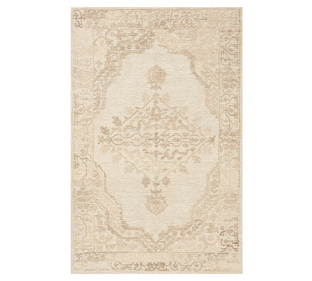 Kenley Tufted Wool Rug, 3 x 5', Khaki | Pottery Barn (US)