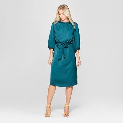 Women's 3/4 Sleeve Tie Waist Column Maxi Dress - Who What Wear™ | Target