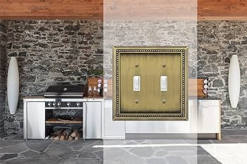 Henne Bery Sunken Pearls Decorative Wall Plate Switch Plate Outlet Cover (Double Toggle, Antique ... | Amazon (US)