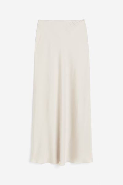 Long satin skirt - Cream - Ladies | H&M GB | H&M (UK, MY, IN, SG, PH, TW, HK)