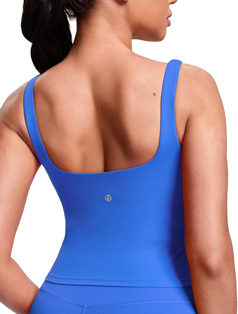 HeyNuts Zeal Bra Womens Scoop Neck Longline Sports Bras, U Back Workout Yoga Crop Tank Tops Padde... | Amazon (US)