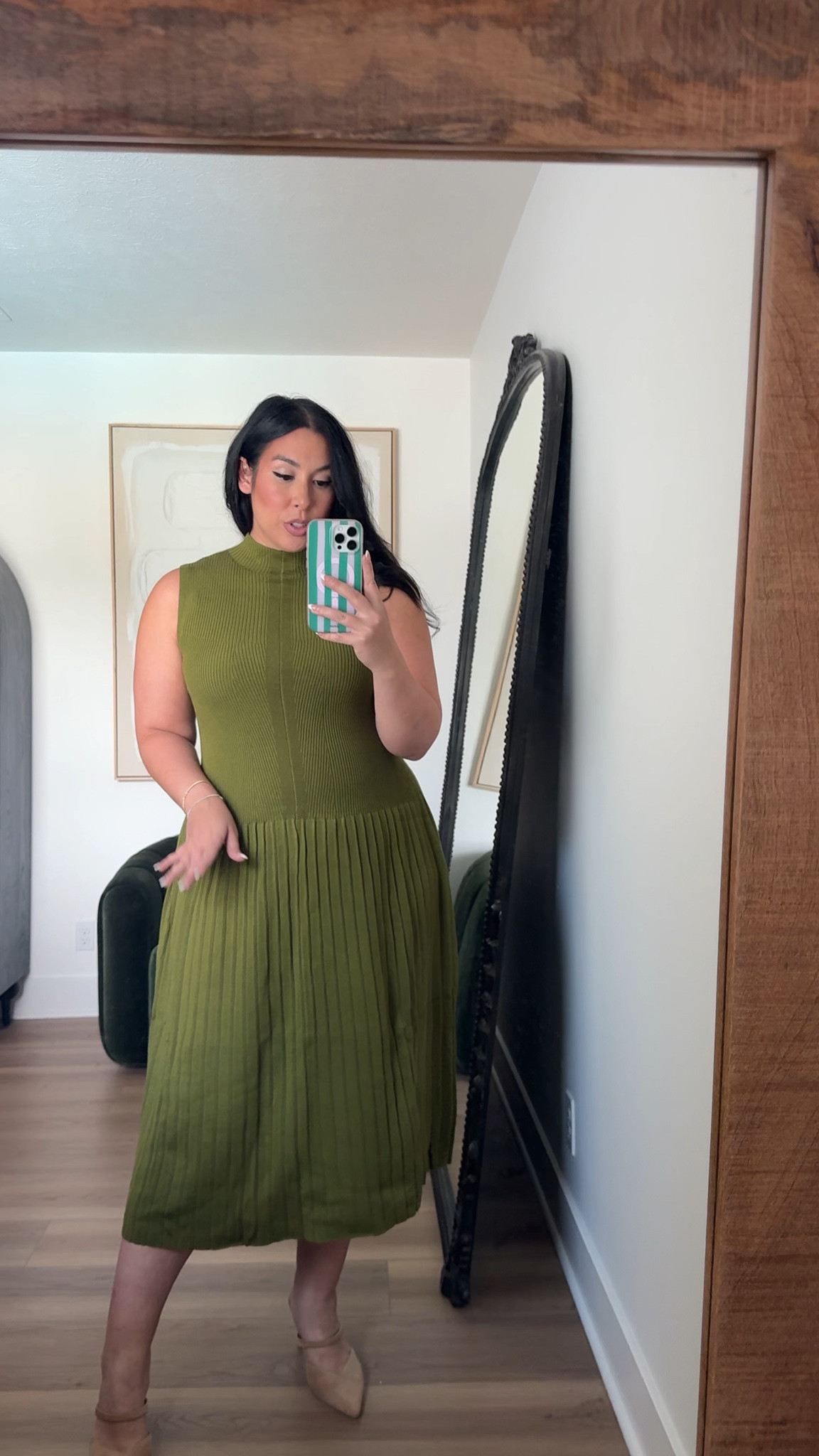 Such a fun fresh accent color for fall! Wearing a large! midsize, fall fashion, fall style, walmart skirt, plaid skirt, trending fall, affordable fashion, walmart fashion 

 #LTKSeasonal #LTKMidsize