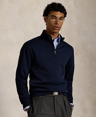 Polo Ralph Lauren Men's Quilted Double-Knit Jersey Pullover - Macy's | Macy's