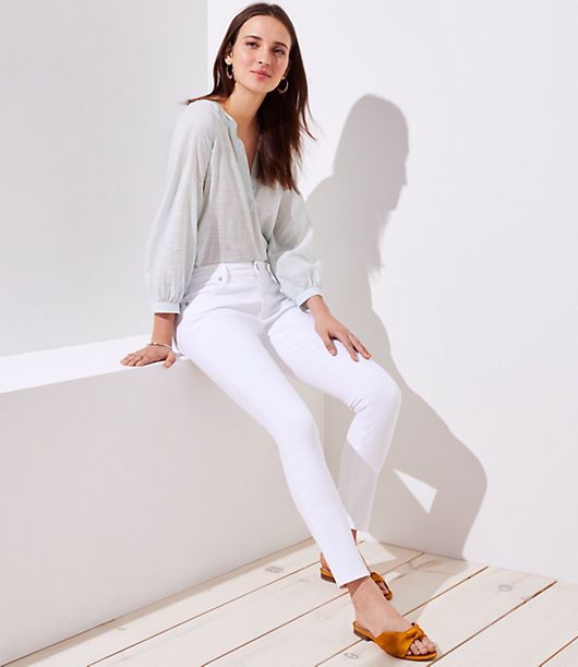 LOFT Petite Modern Skinny Jeans in White | LOFT