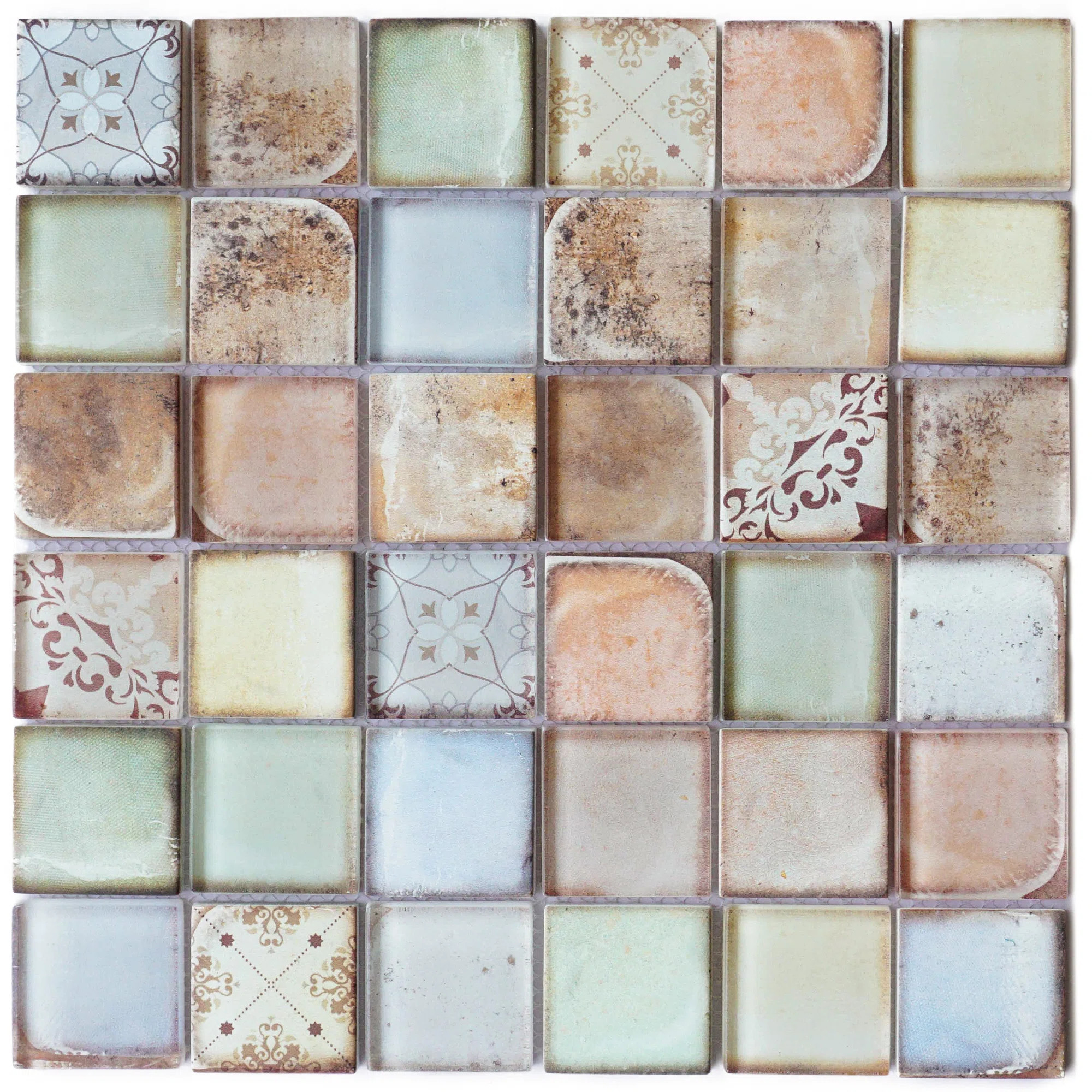 Supreme Tile Classic Roman 2" x 2" Glass Grid Mosaic Wall Tile & Reviews | Wayfair | Wayfair North America